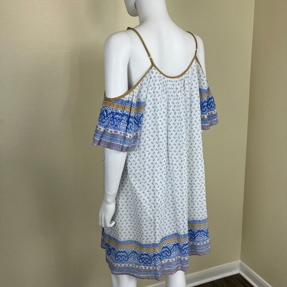 Free People Womens Size L Cotton Gauze Cold Shoulder Floral Tunic Mini NEW Dress - Picture 12 of 14